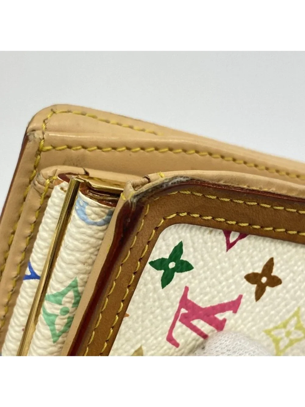 Louis Vuitton Wallet Monogram Multicolor Porte-Monnaie Vier Viennois Blanc